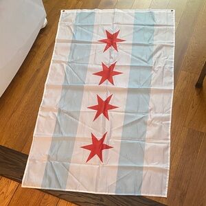 Chicago Flag with Red Stars